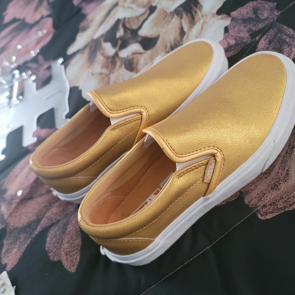 Gold metallic Vans